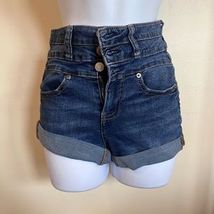 High waisted jeans shorts